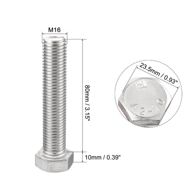 Harfington 2pcs 304 Stainless Steel Screw Bolts