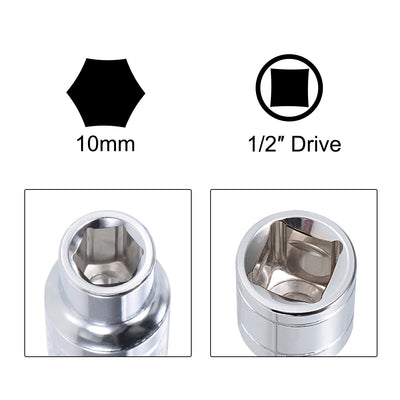 Harfington Socket Accessory Set, 6-Point Shallow Socket L-Shape Extension Handle with Square Drive