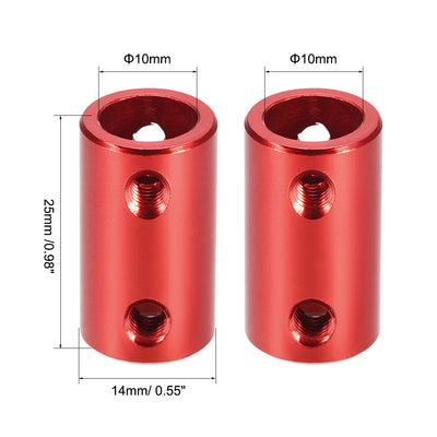 Harfington Rigid Coupling 25mm Length 14mm Diameter Aluminum Alloy Shaft Coupler Connector Red