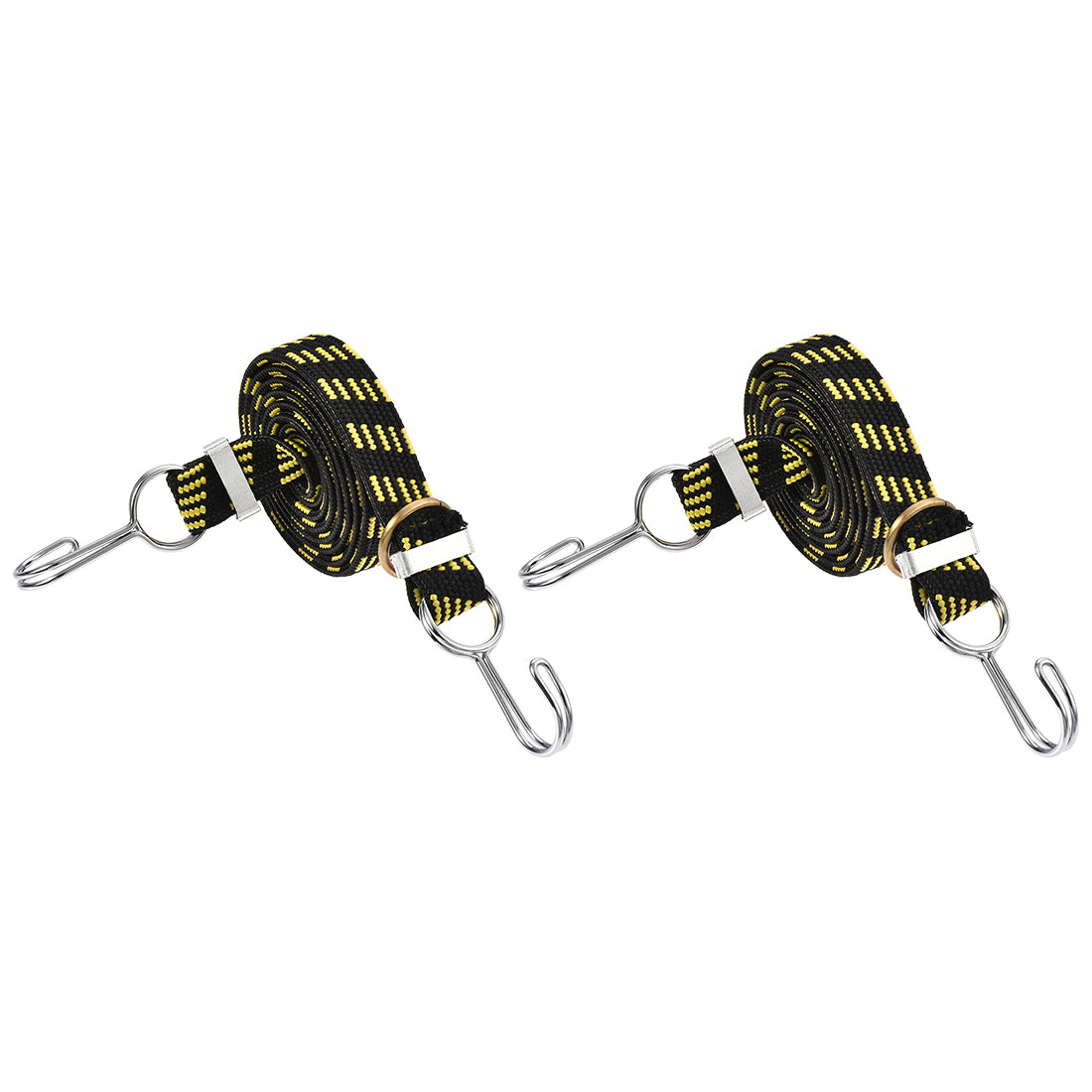 Harfington Flat Elastic Cord with Hook Latex PP for Hand Carts Luggage Rack Cargo, 2 PCS