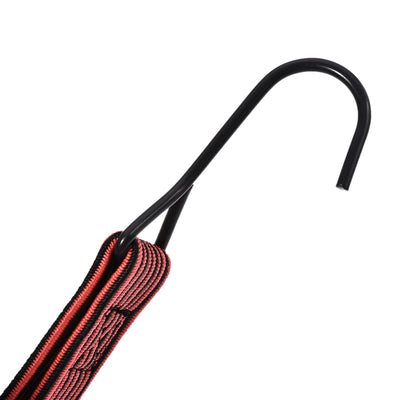 Harfington Flat Elastic Cord with Hook 3 Meters x 30mm Latex PP for Hand Carts Luggage Rack Cargo, 3 PCS