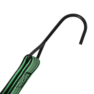 Harfington Flat Elastic Cord with Hook 3 Meters x 30mm Latex PP for Hand Carts Luggage Rack Cargo, 3 PCS