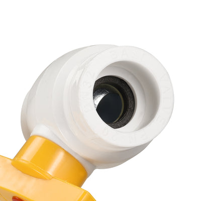 Harfington Ball Valve, Diameter, Socket Type, for Control Water Flow, PPR White Yellow 2Pcs