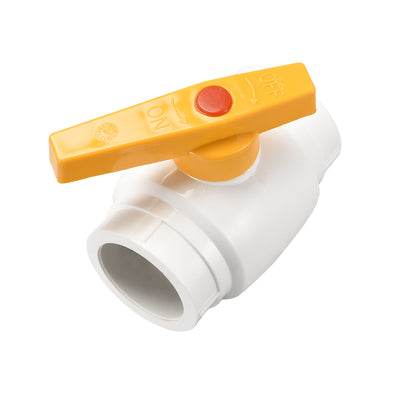 Harfington Ball Valve, Diameter, Socket Type, for Control Water Flow, PPR White Yellow 2Pcs
