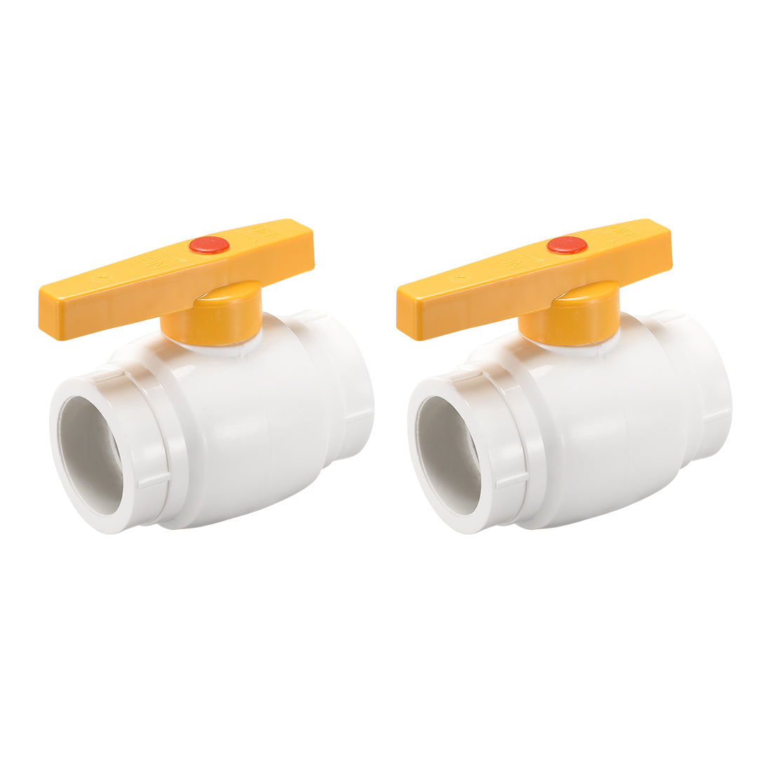Harfington Ball Valve, Diameter, Socket Type, for Control Water Flow, PPR White Yellow 2Pcs