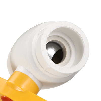 Harfington Ball Valve, Diameter, Socket Type, for Control Water Flow, PPR White Yellow 2Pcs
