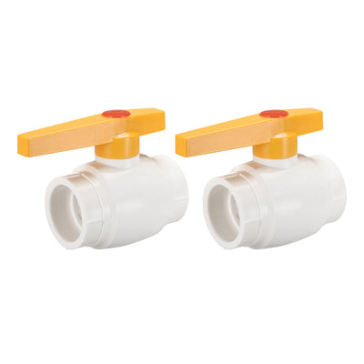 Harfington Ball Valve, Diameter, Socket Type, for Control Water Flow, PPR White Yellow 2Pcs