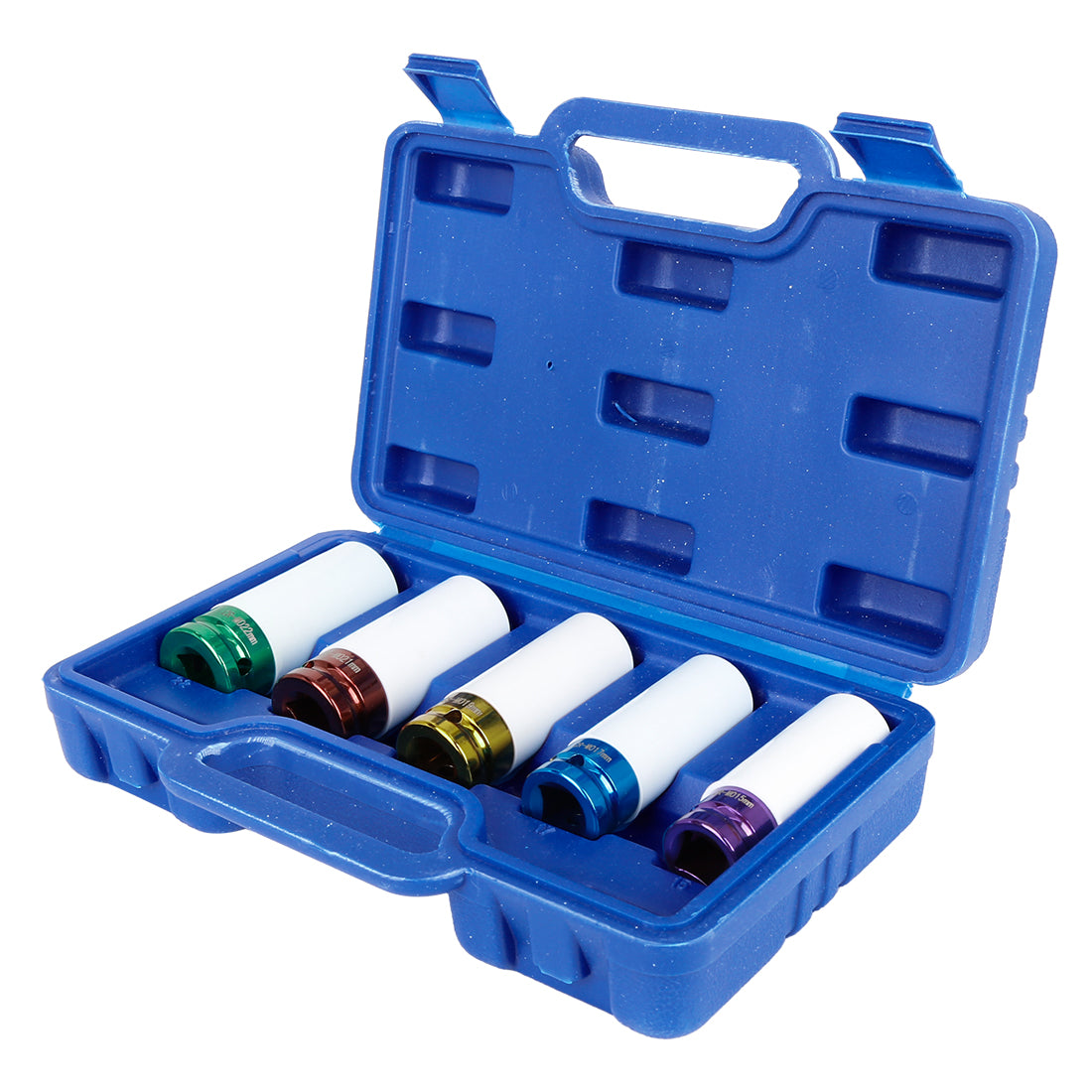 Harfington 5pcs 1/2'' Drive Impact Lug Nut Socket Set Wheel Sleeve Protection 15 17 19 21 22mm