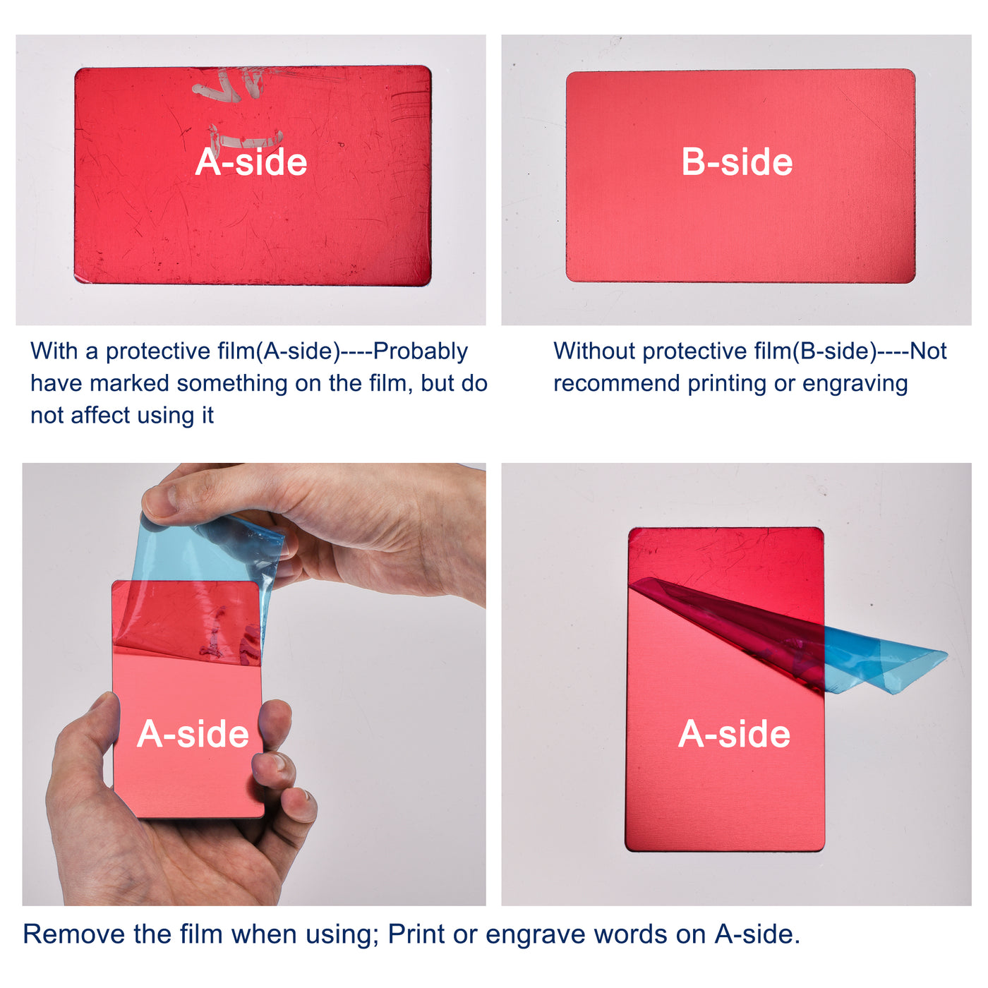 Harfington Blank Metal Card Anodized Aluminum Plate for DIY Laser Printing