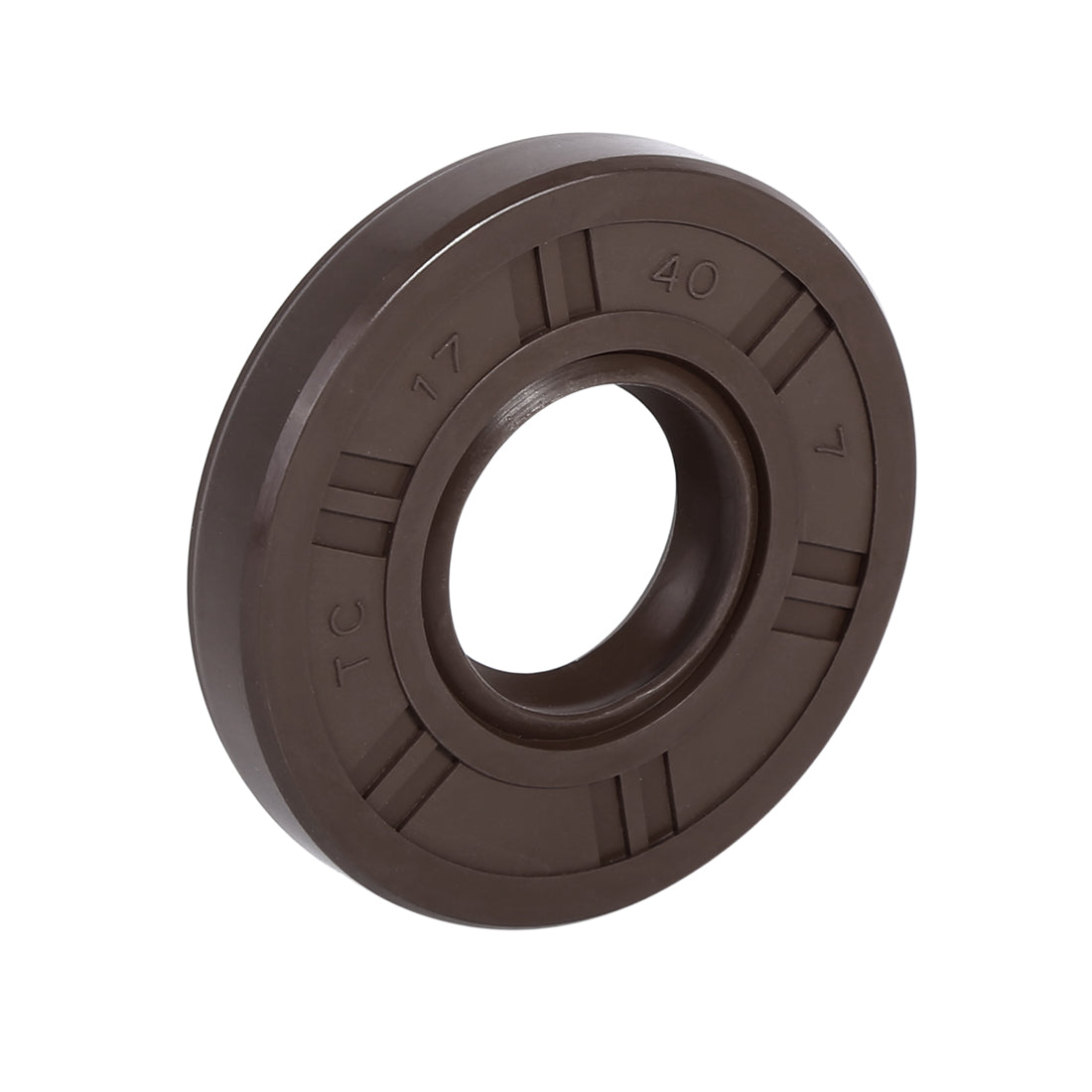 Harfington 17mm x 40mm x 7mm Fluorine Rubber Double Lip TC Oil Shaft Seal Brown for Car