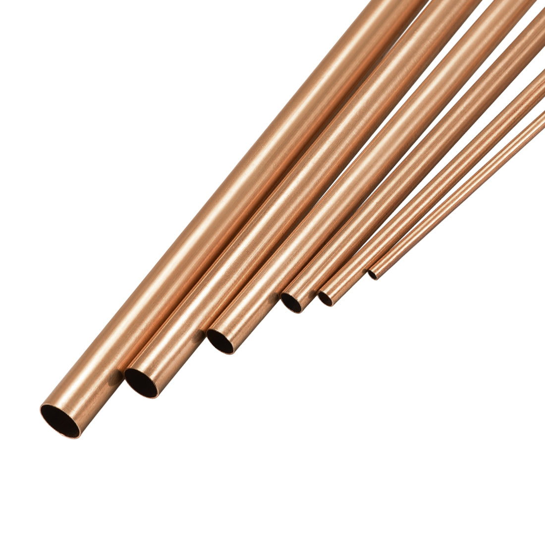 Harfington Copper Tube, 2mm 3mm 4mm 5mm 6mm 7mm OD x 0.2mm Wall Thickness 300mm Length Seamless Round Pipe Tubing, Pack of 6