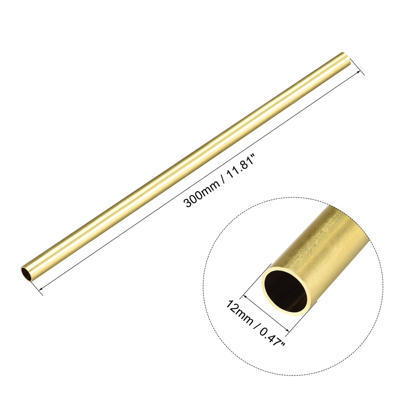 Harfington Brass Round Tube, Seamless Pipe Tubing
