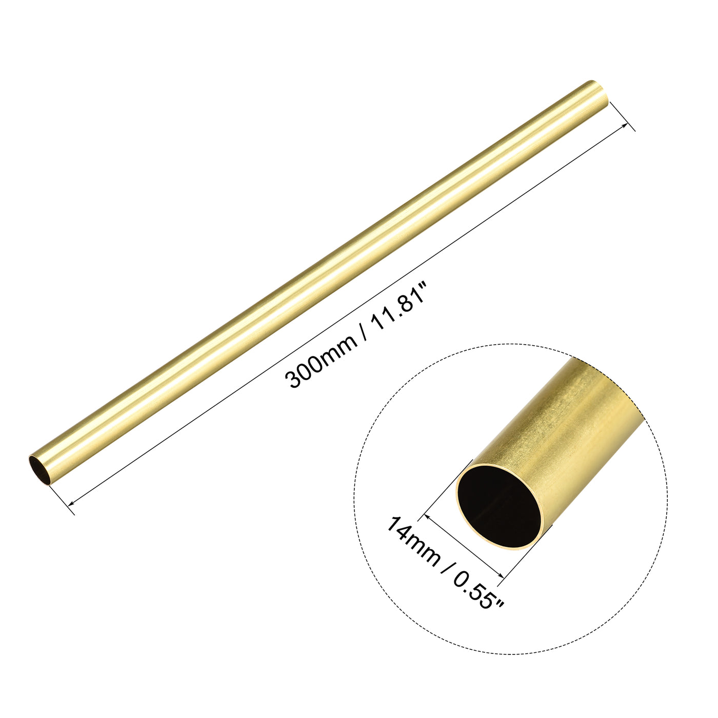 Harfington Brass Round Tube, Straight Pipe Tubing
