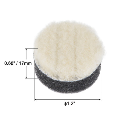 Harfington 1.2" Wool Felt Sponge Polishing Pad Hook and Loop for 2 Pcs