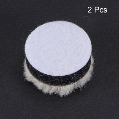 Harfington 1.2" Wool Felt Sponge Polishing Pad Hook and Loop for 2 Pcs