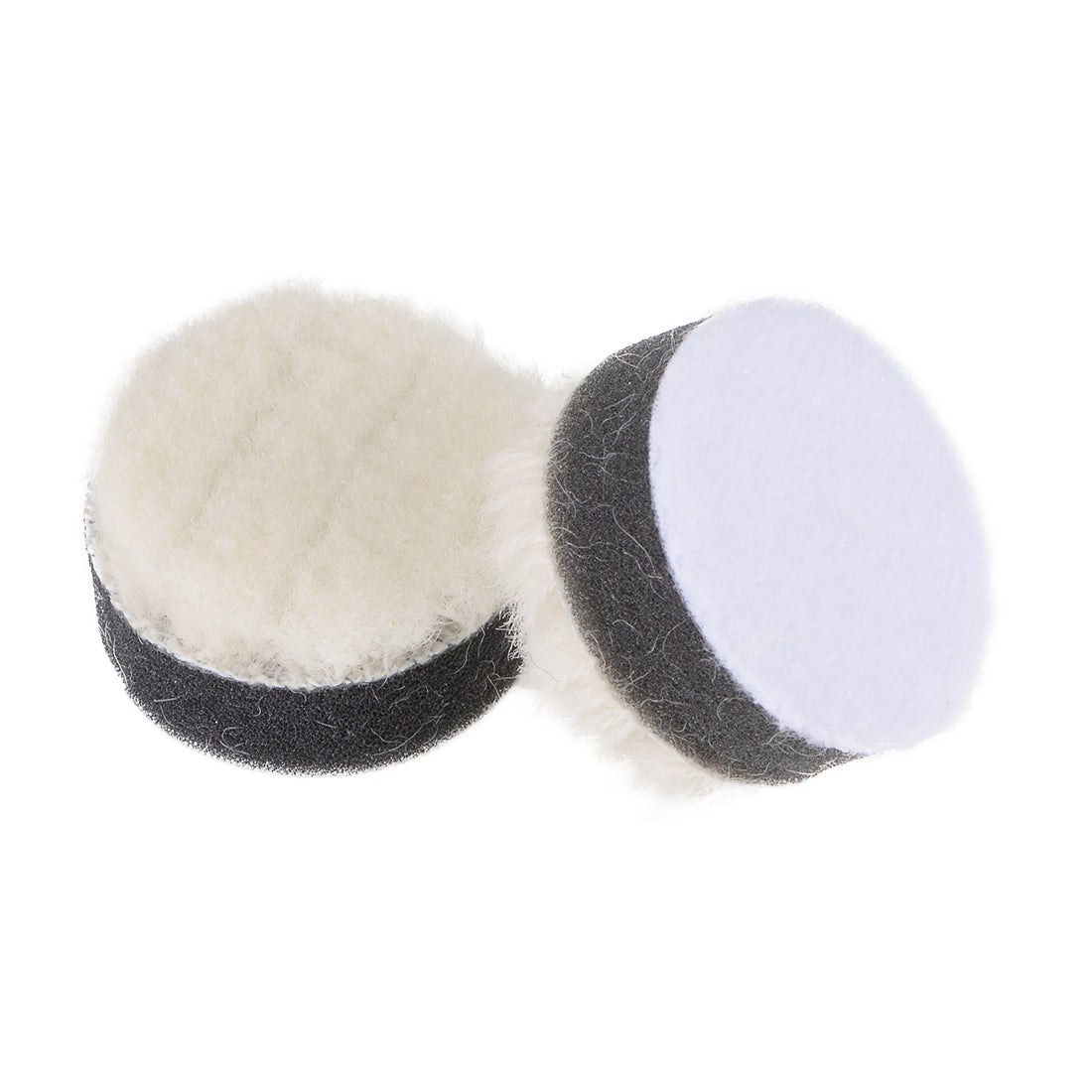 Harfington 1.2" Wool Felt Sponge Polishing Pad Hook and Loop for 2 Pcs