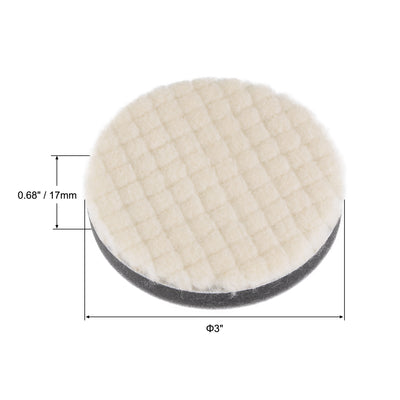 Harfington Wool Felt Sponge Polishing Pads Hook and Loop Medium Polishing