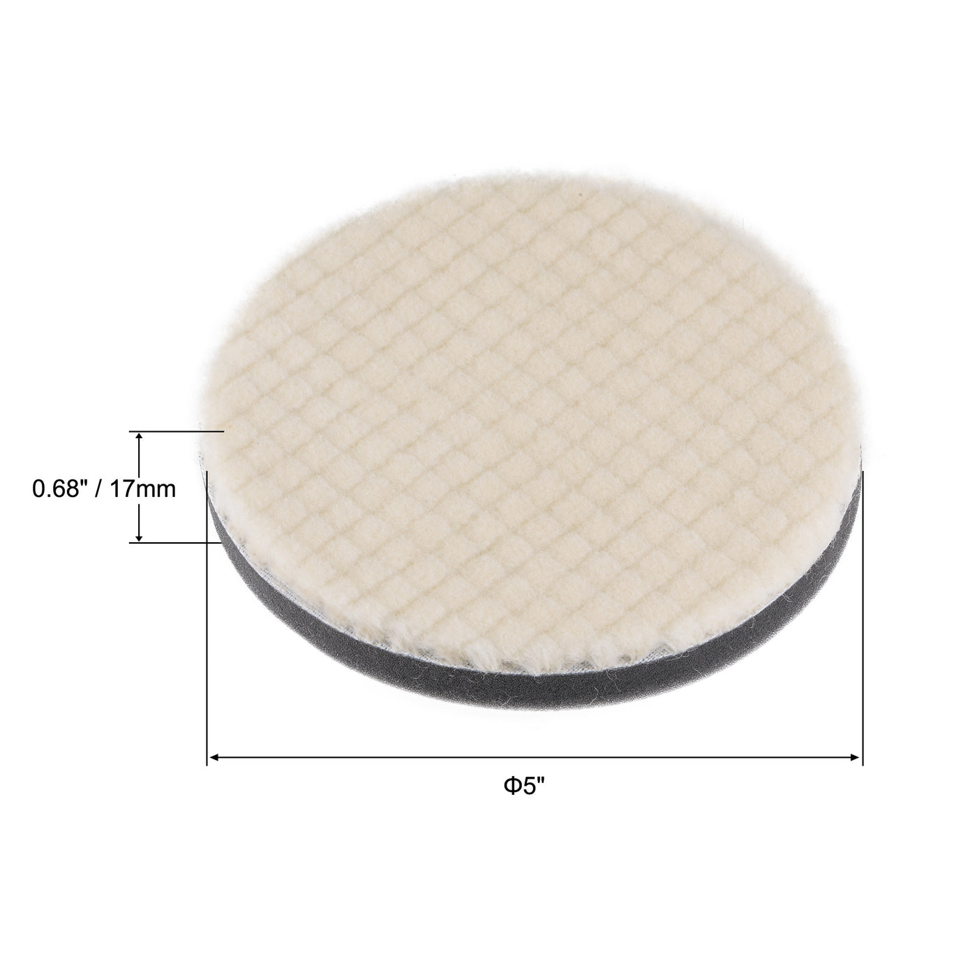 Harfington Wool Felt Sponge Polishing Pads Hook and Loop Medium Polishing