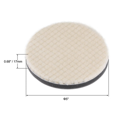 Harfington Wool Felt Sponge Polishing Pads Hook and Loop Medium Polishing