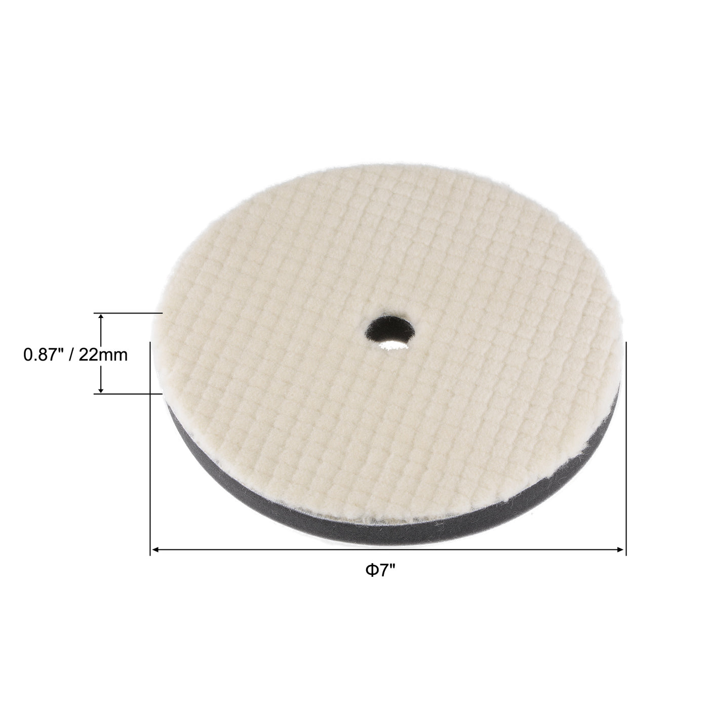 Harfington 7" Wool Felt Sponge Polishing Pad Hook and Loop with Hole Medium Polishing