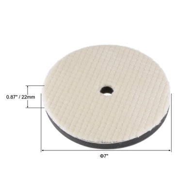 Harfington 7" Wool Felt Sponge Polishing Pad Hook and Loop with Hole Medium Polishing