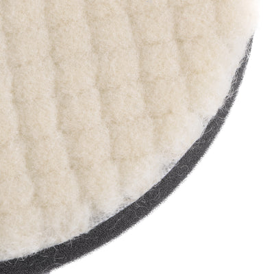 Harfington 7" Wool Felt Sponge Polishing Pad Hook and Loop with Hole Medium Polishing
