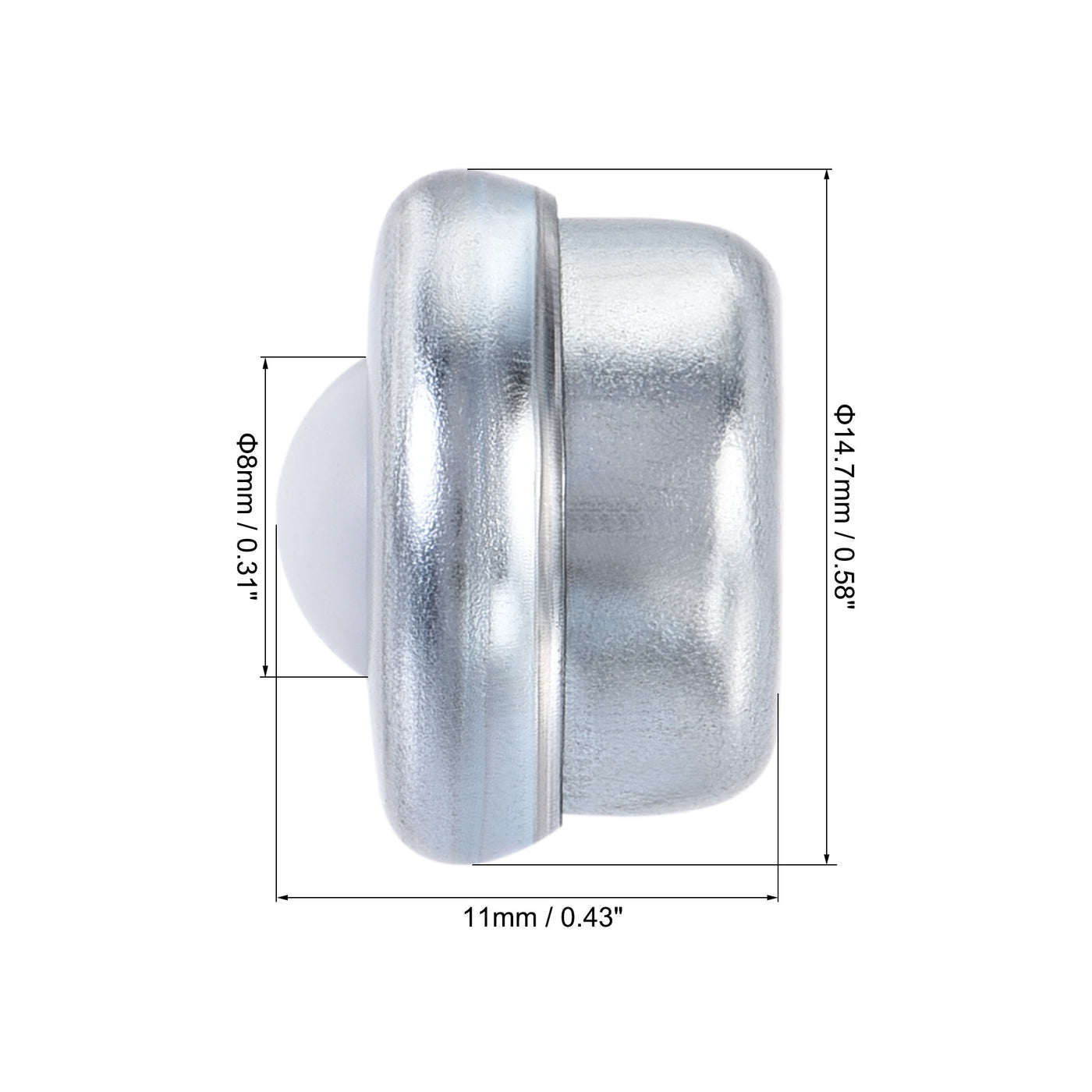 Harfington Ball Transfer Bearing Unit 8mm 6.6Lbs Nylon Drop-in Type for Transmission 6pcs