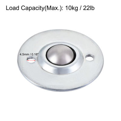 Harfington Ball Transfer Bearing Unit mm Lbs Carbon Steel Flange-mount Type for Transmission 6pcs