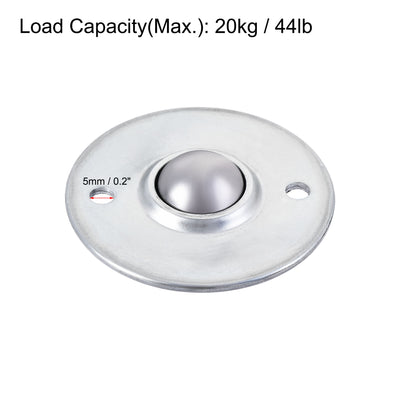 Harfington Ball Transfer Bearing Unit mm Lbs Carbon Steel Flange-mount Type for Transmission 1pcs