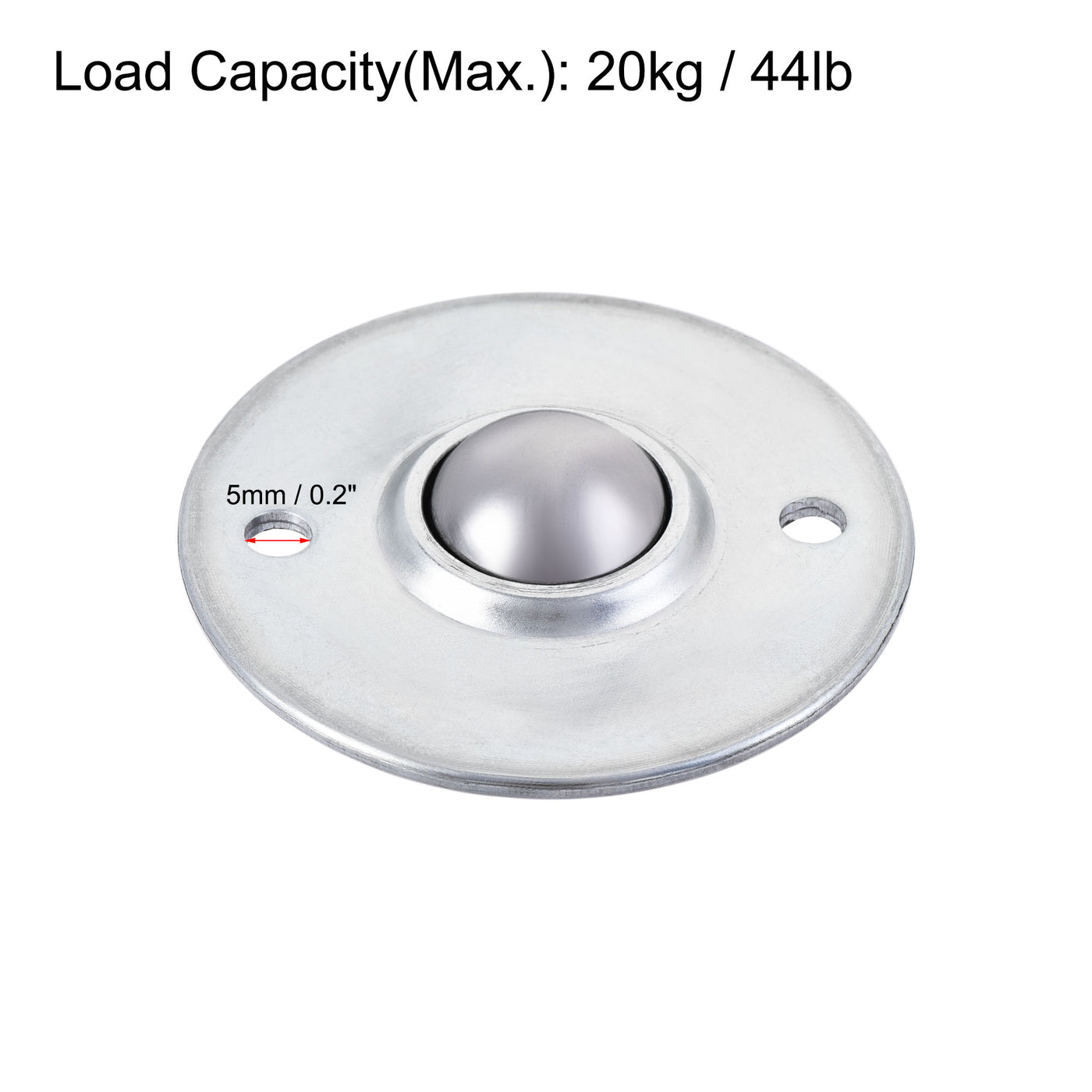 Harfington Ball Transfer Bearing Unit mm Lbs Carbon Steel Flange-mount Type for Transmission 6pcs