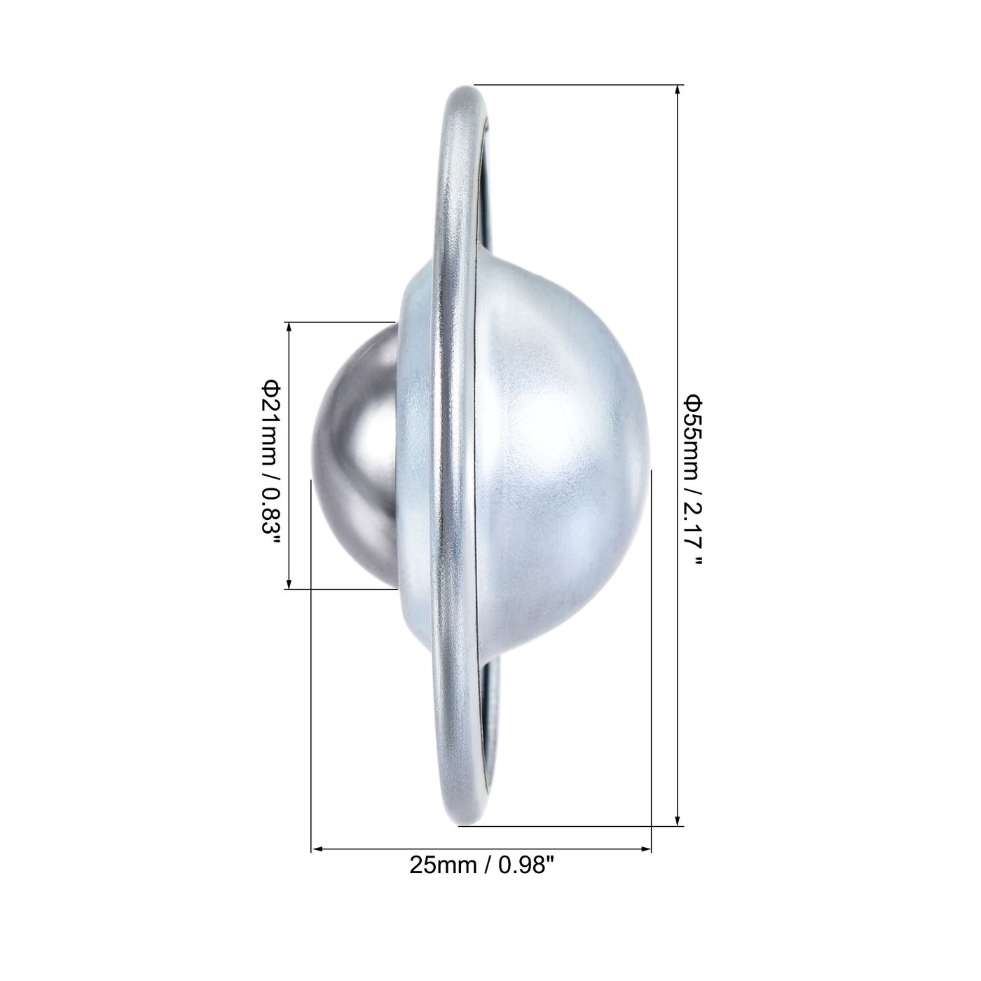Harfington Ball Transfer Bearing Unit mm Lbs Carbon Steel Flange-mount Type for Transmission 1pcs