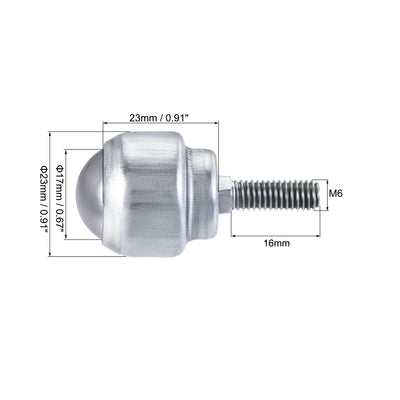 Harfington Ball Transfer Bearing Unit 17mm 44Lbs Carbon Steel Bolt-fixing Type for Transmission 4pcs