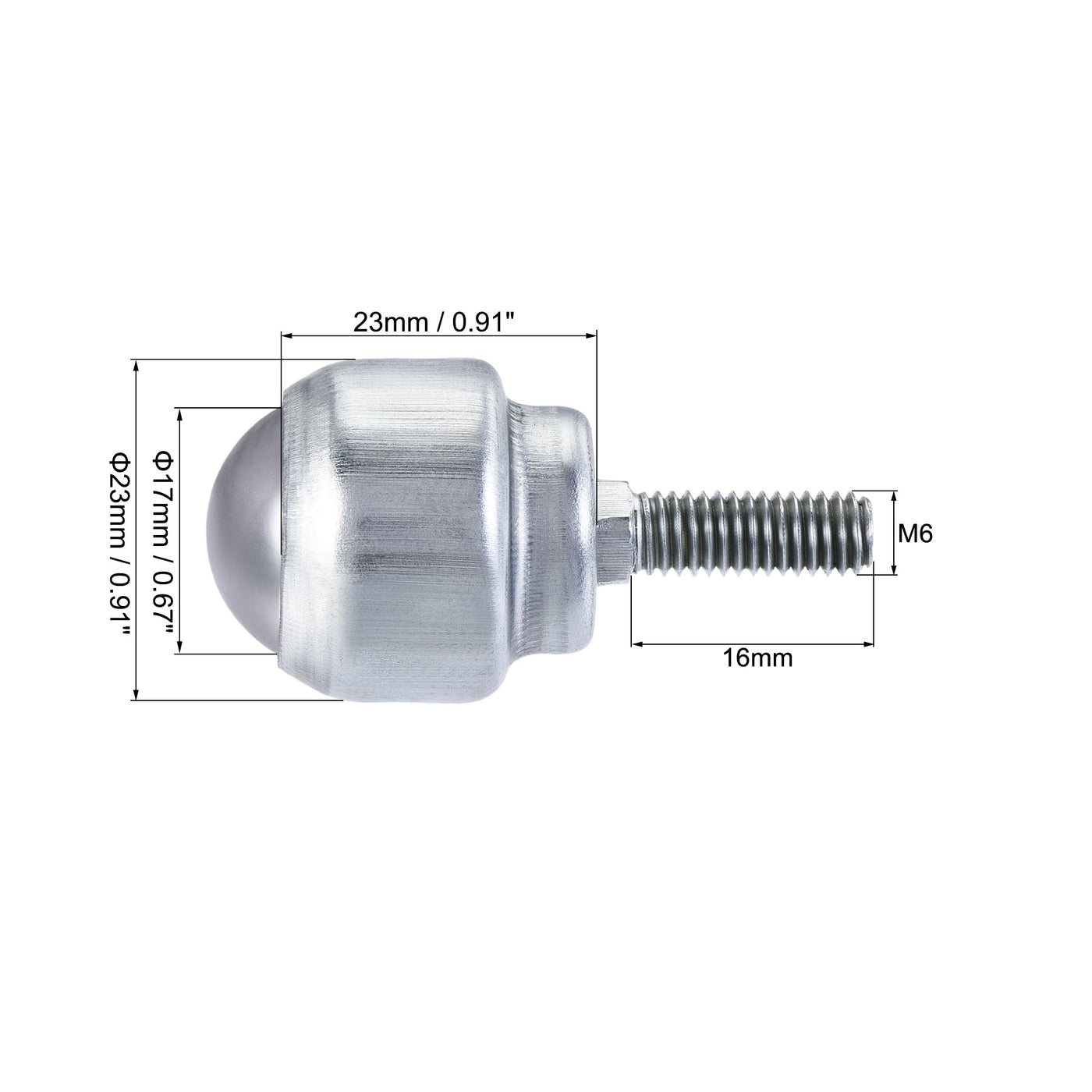 Harfington Ball Transfer Bearing Unit 17mm 44Lbs Carbon Steel Bolt-fixing Type for Transmission 6pcs