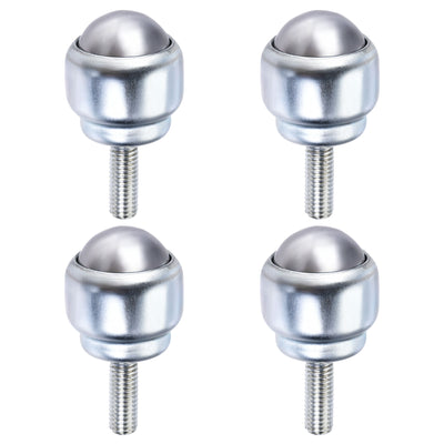 Harfington Ball Transfer Bearing Unit 24mm 66Lbs Carbon Steel Bolt-fixing Type for Transmission 4pcs