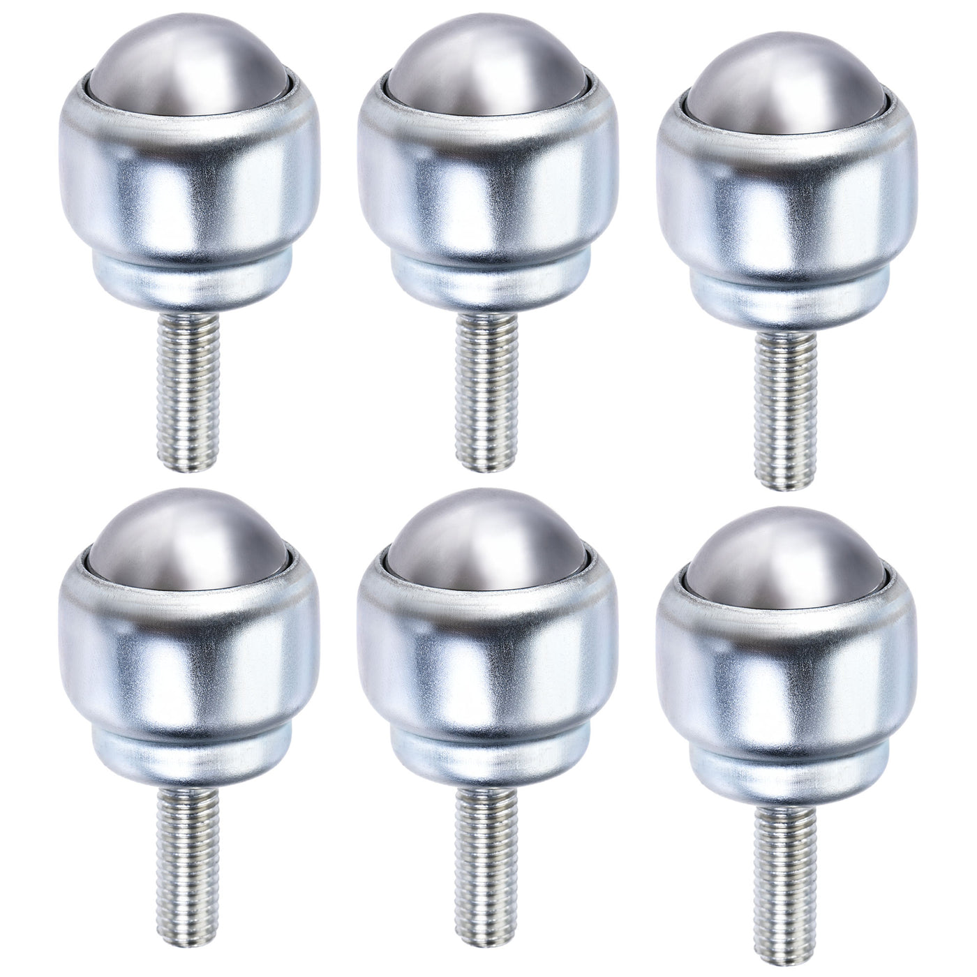 Harfington Ball Transfer Bearing Unit 24mm 66Lbs Carbon Steel Bolt-fixing Type for Transmission 6pcs