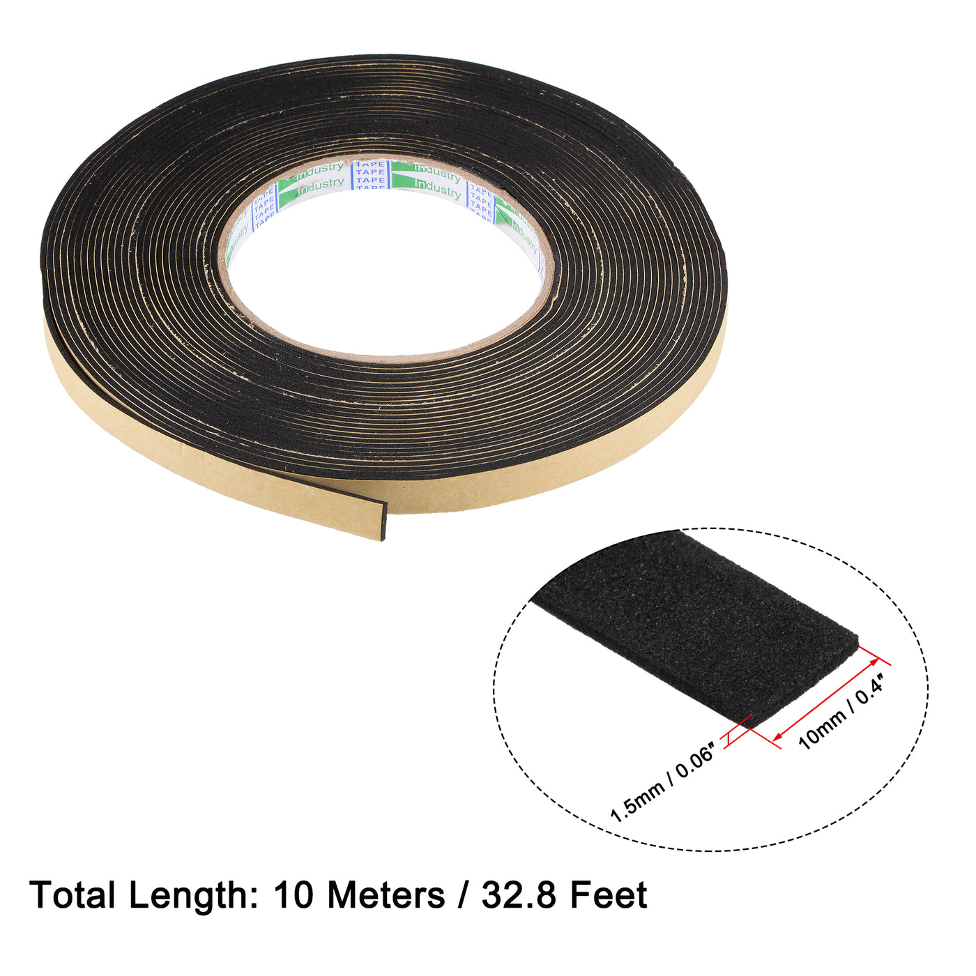 Harfington Sealing Foam Tape EVA Self Adhesive Weather Strip for Window Door Insulation, Pack of 2