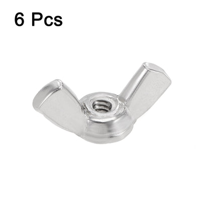 Harfington #6-32 Wing Nuts 304 Stainless Steel Shutters Butterfly Nut 6pcs