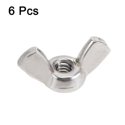 Harfington #8-32 Wing Nuts 304 Stainless Steel Shutters Butterfly Nut 6pcs