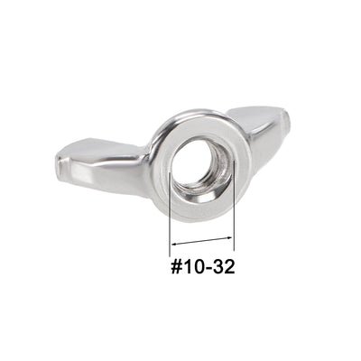 Harfington #10-32 Wing Nuts 304 Stainless Steel Shutters Butterfly Nut 10pcs