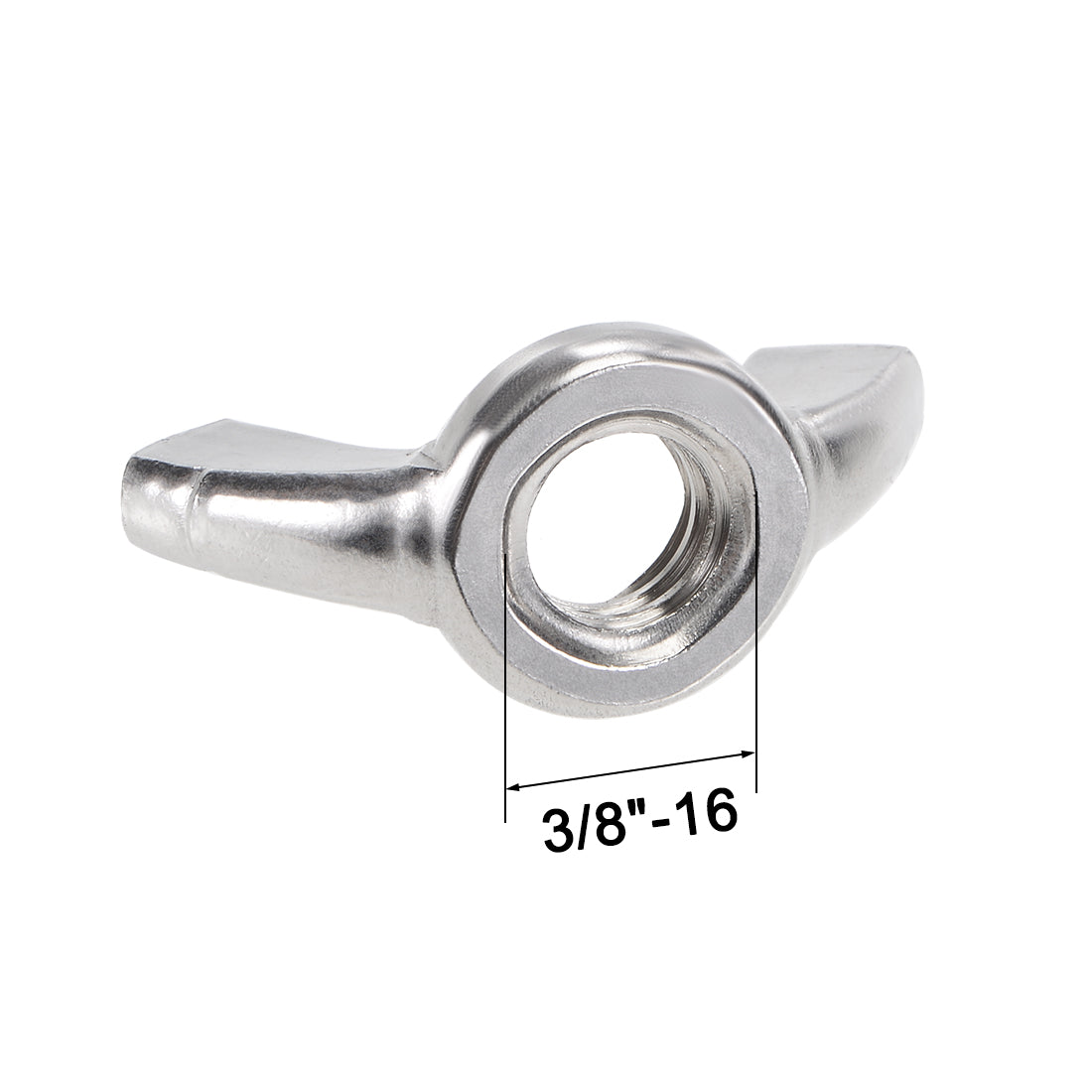 Harfington #3/8"-16 Wing Nuts 304 Stainless Steel Shutters Butterfly Nut 6pcs