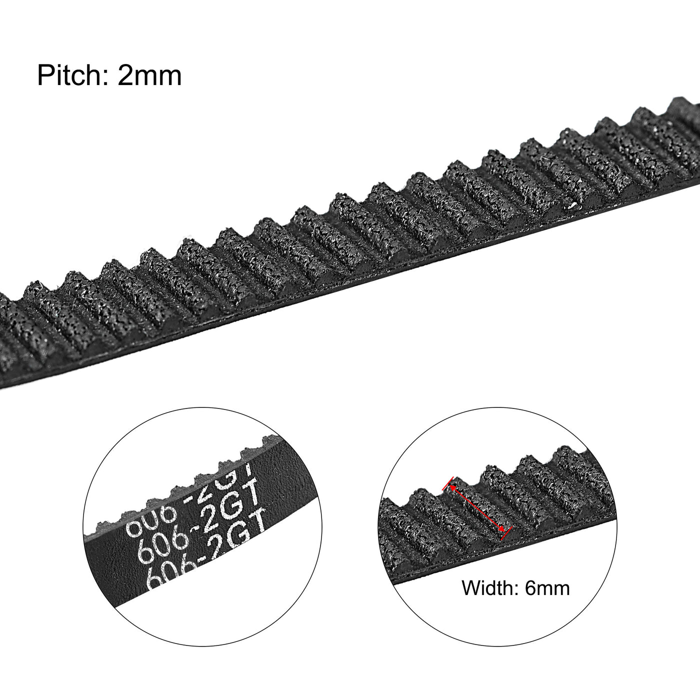 Harfington Timing Belt 606mm Circumference 6mm Width Closed for 3D Printer