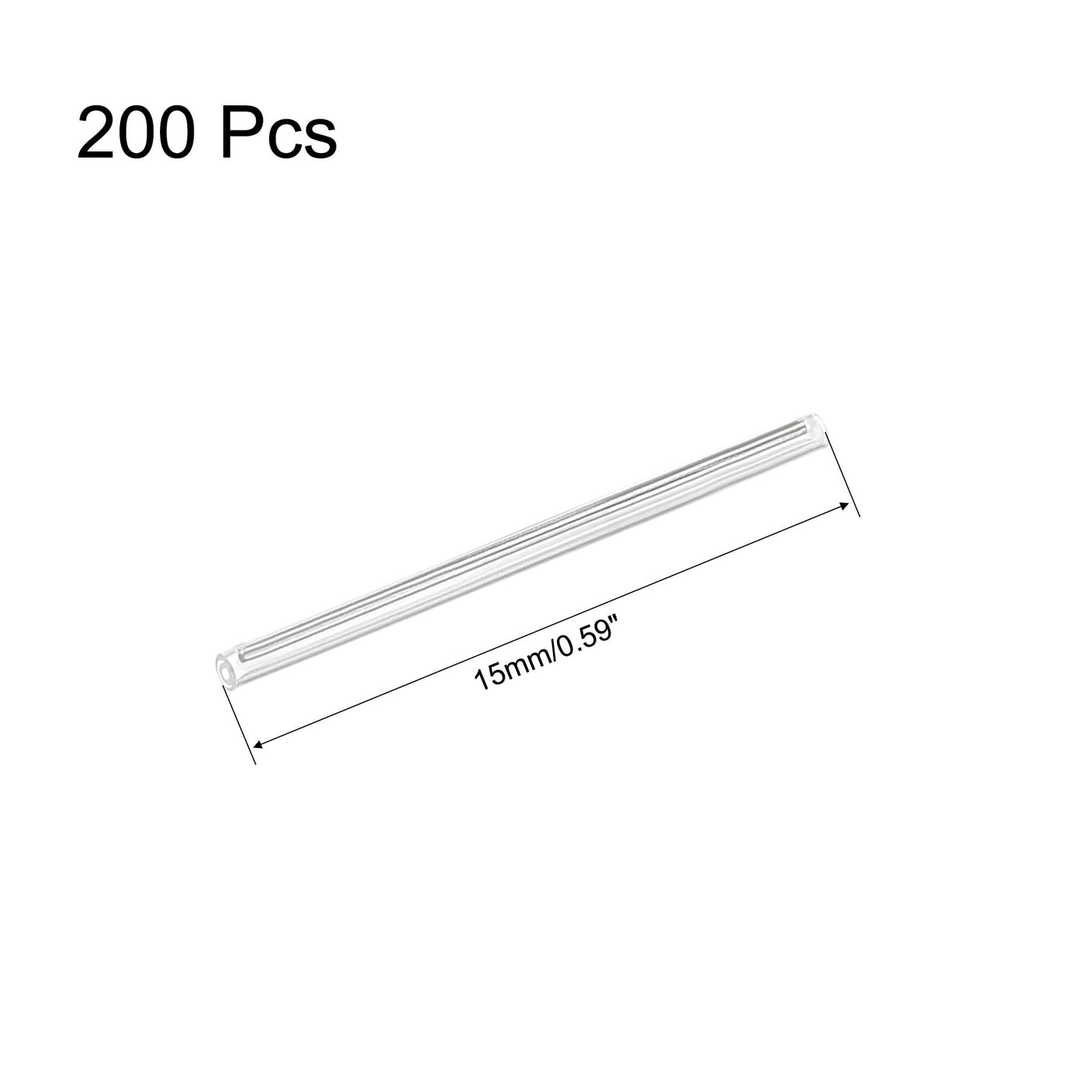Harfington 15mm 1.35mm OD Fiber Optic Sleeves, End Pre-Shrunk Fusion Splice Tube 200pcs