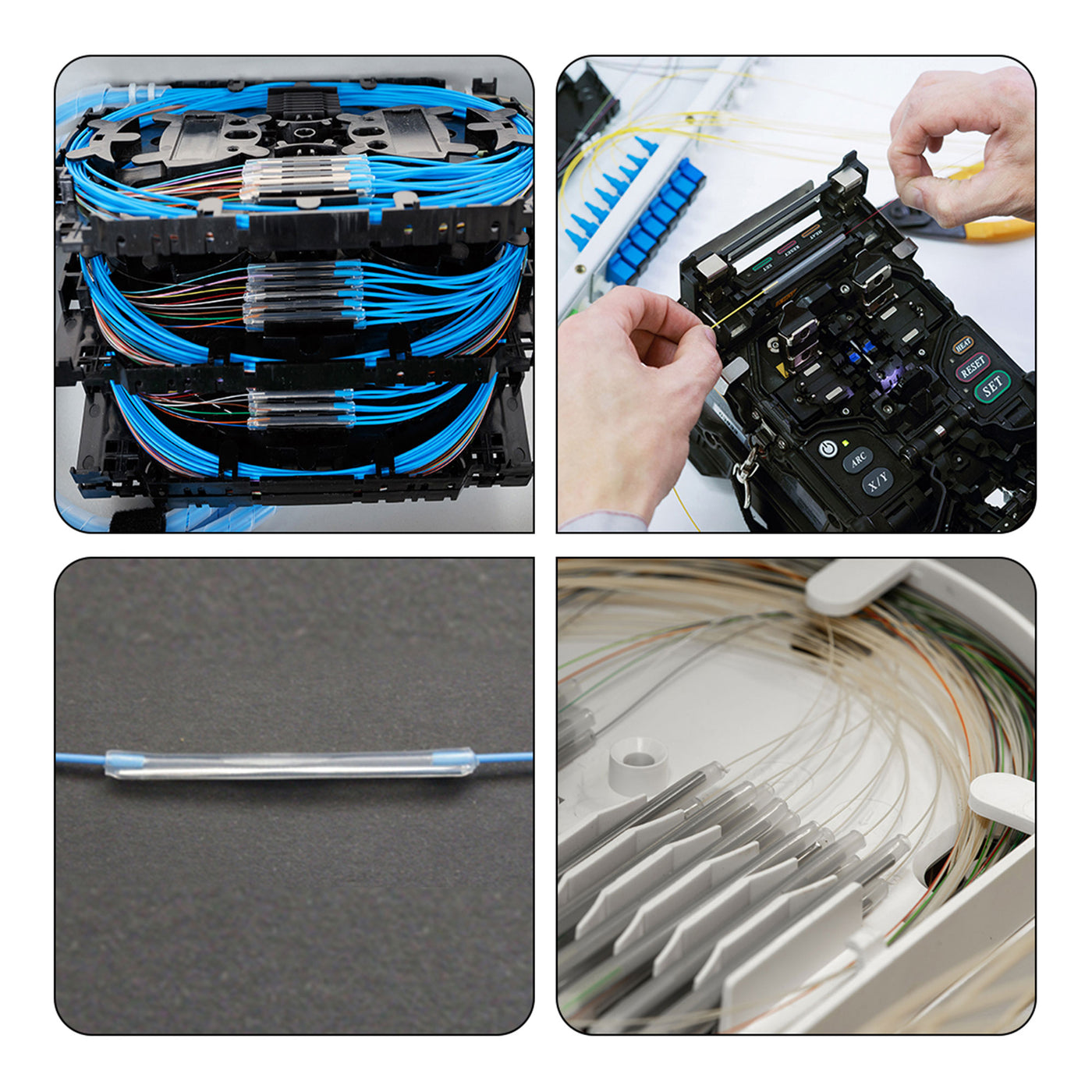 Harfington 15mm 1.35mm OD Fiber Optic Sleeves, End Pre-Shrunk Fusion Splice Tube 200pcs