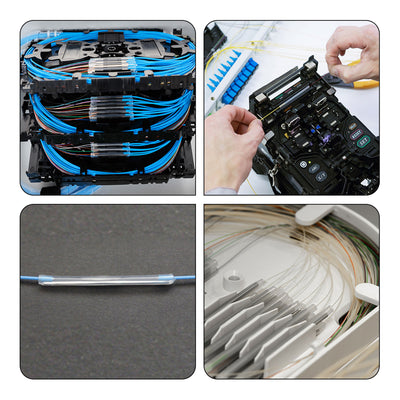 Harfington 15mm 1.35mm OD Fiber Optic Sleeves, End Pre-Shrunk Fusion Splice Tube 200pcs