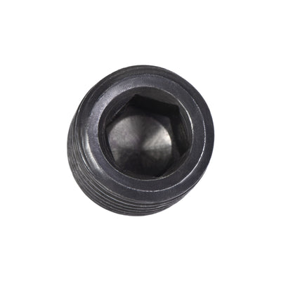Harfington Carbon Steel Internal Hex Thread Socket Pipe Plug, PT Male Thread Black Pipe Cap, 20Pcs
