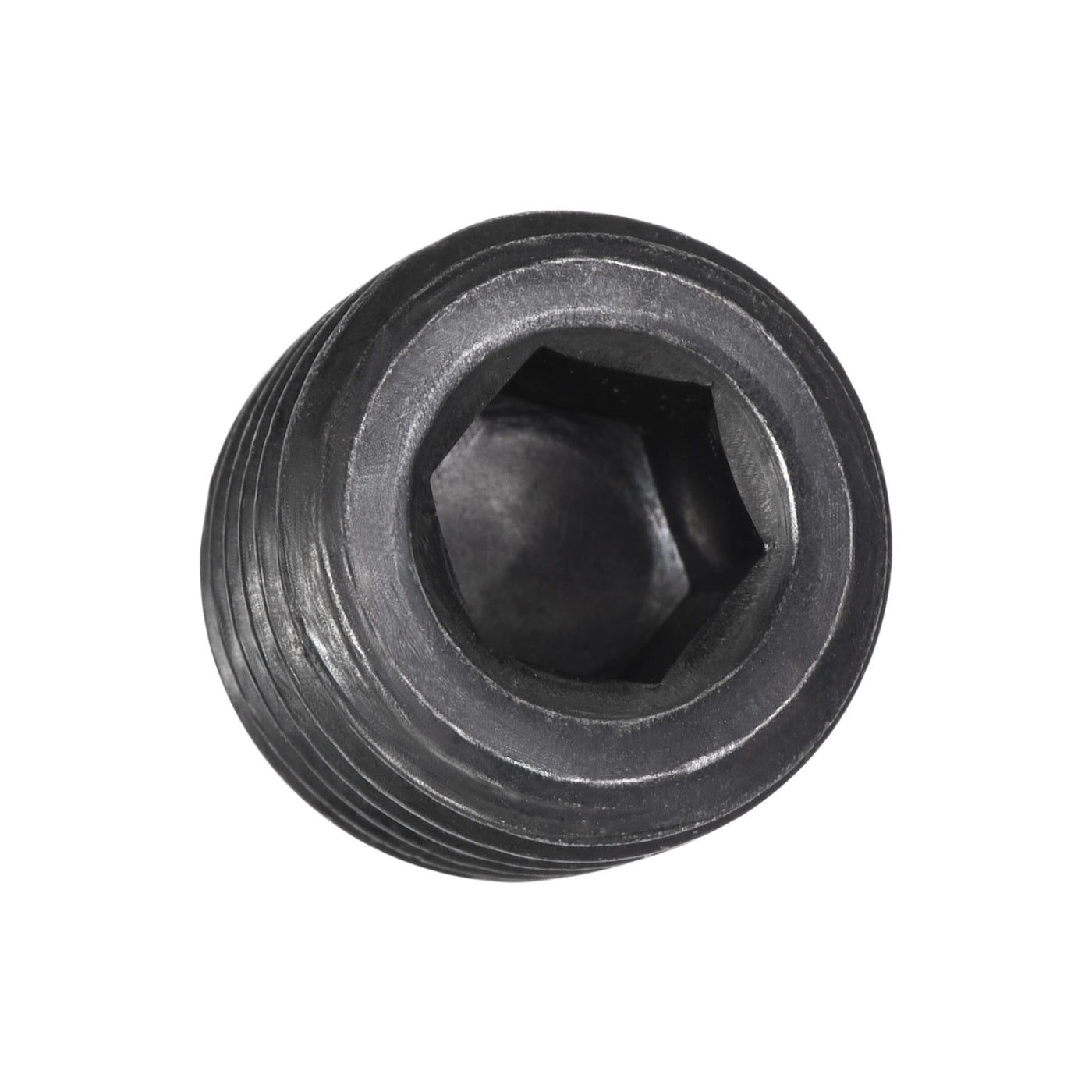 Harfington Carbon Steel Internal Hex Thread Socket Pipe Plug, PT Male Thread Black Pipe Cap, 20Pcs