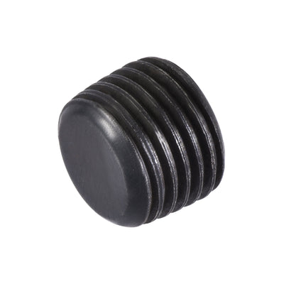 Harfington Carbon Steel Internal Hex Thread Socket Pipe Plug, PT Male Thread Black Pipe Cap, 20Pcs