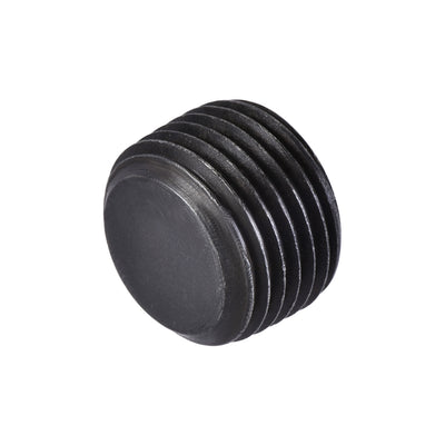 Harfington Carbon Steel Internal Hex Thread Socket Pipe Plug, PT Male Thread Black Pipe Cap, 20Pcs