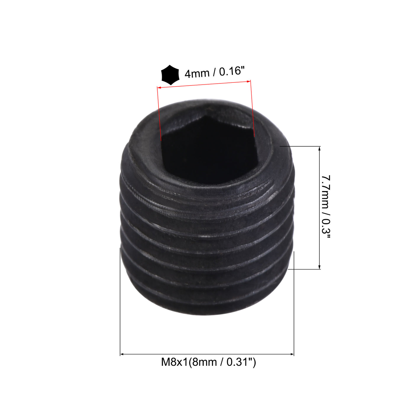 Harfington Carbon Steel Internal Hex Thread Socket Pipe Plug, M Male Thread Black Pipe Cap, 20Pcs