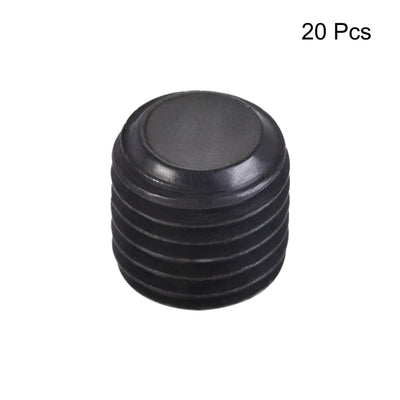 Harfington Carbon Steel Internal Hex Thread Socket Pipe Plug, M Male Thread Black Pipe Cap, 20Pcs